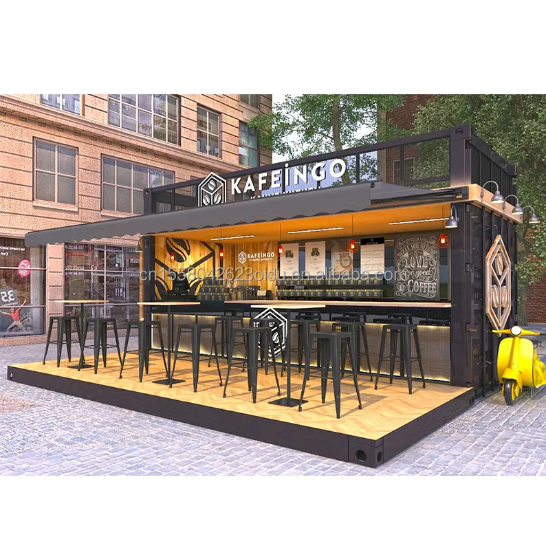 Pop open coffee bar quiosque 20 ft expansível recipiente casa para venda