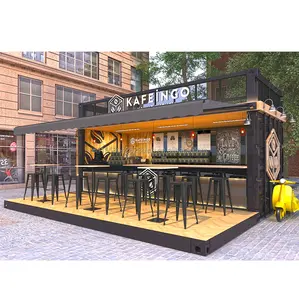 Pop Open Coffee Bar Kiosk 20 Ft Expandable Container House For Sale