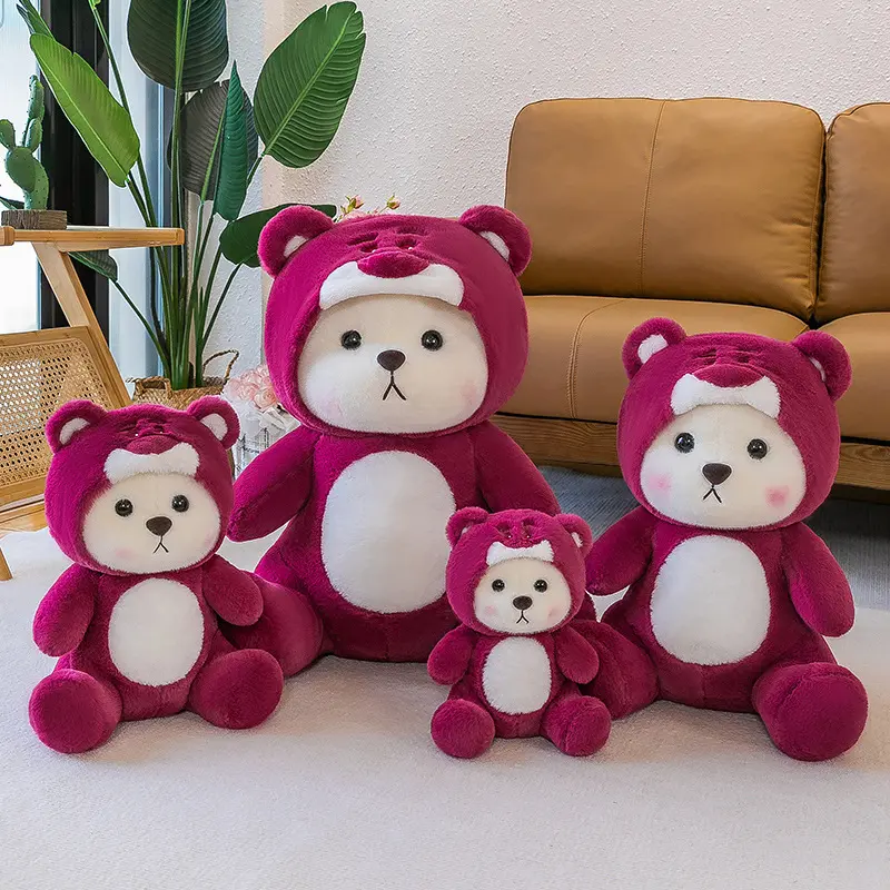 Juguete de peluche personalizado fabricante de cuentos de peluche oso de peluche Lina oso de peluche con ropa juguete suave fresa Nana oso muñeca