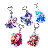 Pendentif de dessin animé promotionnel de haute qualité Transparent clair personnalisé porte-clés en acrylique breloques liées nouveau Type Photo