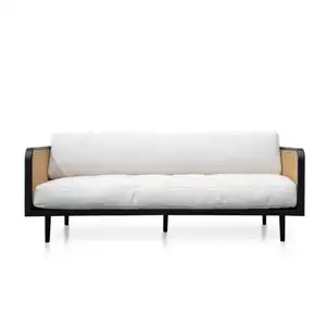 Modern Living Room Sofa Solid Wood Rattan Sofa 1 2 3 Seater For Living Room