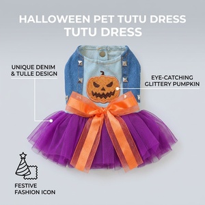 Costume d'Halloween personnalisable OEM pour chiens et chats : Robe citrouille, robe de mariée, vêtements festifs originaux et amusants pour animaux de compagnie - Product Image 2