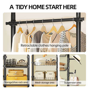 Armoire ouverte en métal YIJIALE Design Aberto Duty Minimalist China, petite armoire télescopique pour la buanderie - Product Image 5