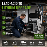 Аккумуляторная батарея Deep Cycle LiFePO4 72В 60Ач с интеллектуальной BMS для электрических трициклов, гольф-каров, погрузчиков (замена свинцово-кислотных аккумуляторов)