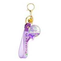 Porte-clés en acrylique violet avec logo personnalisé, porte-clés en forme de sucette colorée découpée