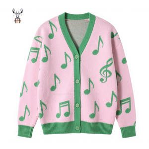 Nanteng produttore personalizzato moda femminile a maniche lunghe Jacquard vestiti in <span class=keywords><strong>maglia</strong></span> <span class=keywords><strong>donna</strong></span> cardigan maglione - Product Image 1