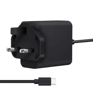 uk wall plug type c pd fast charging power adapter 65w type-c laptop charger for lenovo x1 s2 s3 t480