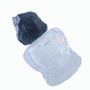 บรรจุภัณฑ์น้ำหอมแก้วทรงกว้างหรูหราพร้อมฝาหินสีดำธรรมชาติ - Product Image 6