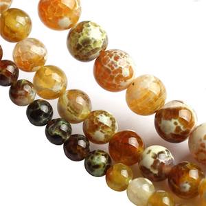 Cuentas de piedra de ónix de ágata de fuego marrón de 6/8/10MM al por mayor, redondas Lisas para hacer pulseras de joyería DIY - Product Image 2