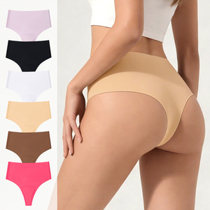 Tanga de Nylon Sin Costuras de Cintura Alta para Mujer, con Relleno, Corte Láser, Invisible, para Yoga y Deportes, Sin Marca Visible, Ropa Interior a Prueba de Camel Toe - Product Image 2