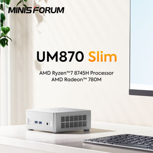 มินิพีซี MINISFORUM UM870 Slim รุ่น 7 8745H R5 7640HS DDR5 USB4.0 2.5G LAN WiFi6E คอมพิวเตอร์เล่นเกมประสิทธิภาพสูง UM870 AMD Ryzen 7 8 - Product Image 4