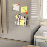 Support magnétique transparent en acrylique écologique pour marqueurs effaçables à sec, organisateur mural à 3 compartiments pour crayons, tableau blanc, réfrigérateur, casier, maison, école