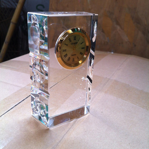 MH-BZ0106 Personalized Crystal Glass <strong>Table</strong> <strong>Clock</strong> - Product Image 2