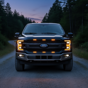 Grille de pare-chocs avant Ford F150 en plastique noir avec éclairage LED intégré, modèles 2021, 2022, 2023, D0100HPLIHG - Product Image 2