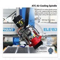 Máquina de Tallado CNC de Alta Precisión 1325 2030 ATC de 4 Ejes para Espuma y Madera, con Cabezal Giratorio de 180 Grados para Muebles de Superficie Curva