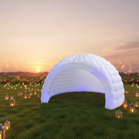Tente gonflable blanche d'extérieur, tentes de camping gonflables pour événements, tente dôme gonflable commerciale