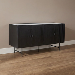 Handcrafted Four Door Solid Wood <b>Sideboard</b> Cabinet Offering Spacious Storage <b>for</b> Home Organization Bedroom and <b>Kitchen</b> Furniture - Product Image 3