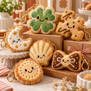 Llavero de Peluche con Forma de Mini Galleta, Personalizable con Logotipo, Charms de <span class=keywords><strong>Galletas</strong></span> OEM ODM para Cajas de Suscripción y Regalos para Empleados - Product Image 1