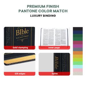 Biblias Sagradas Profesionales Resistentes con Cubierta <span class=keywords><strong>de</strong></span> Cuero PU, Diseño Elegante para Servicios Religiosos, Impresión Cristiana - Product Image 2