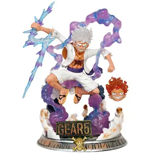 New 37.5cm Nica Luffy Gear 5 Luffy Sun God Ui Devil Fruit Anime Pvc Figures Custom One Pieced Luffy Gear 5 Anime Nika Figure