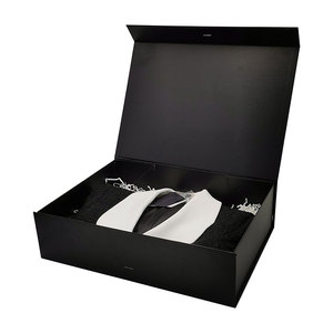 Custom Luxury Cardboard Paper Garment Clothing Apparel <b>Gift</b> Black Magnetic Packaging <b>Box</b> for Dress - Product Image 2