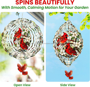 Molinillo de Viento Metálico 3D para Jardín, Decoración Exterior, 12 Pulgadas, Molinillos de Viento con Forma de Pájaro, Escultura de Viento de Acero Inoxidable, Regalos para Mamá y Abuela - Product Image 4