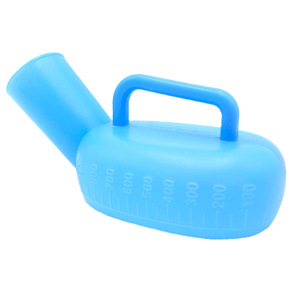 Urinoir en plastique Hyangyu, type ovale sur pied avec échelle, bleu, pour hommes, personnes âgées, usage hospitalier, fabriqué à Chaozhou, Guangdong - Product Image 2