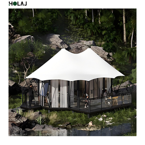 Tente de glamping de luxe à structure en acier exclusive Oxford Canvas Waterproof Four-Season Two Bedrooms Tropical Premium Outdoor - Product Image 2