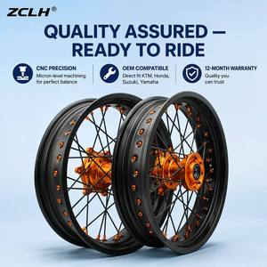 Juego de Ruedas ZCLH 17 <span class=keywords><strong>Supermoto</strong></span>, Aleación CNC, Delantera y Trasera, Compatible con Kawasaki, Honda, Yamaha, Suzuki, <span class=keywords><strong>KTM</strong></span>, Hecho en China - Product Image 5