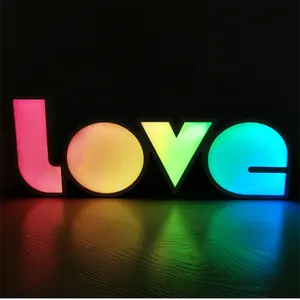 Wholesales Love Led Neon Sign Numbers and Letters Blocks Party 3D Led Letter Light Alphabet Acrylic Electronic Signs