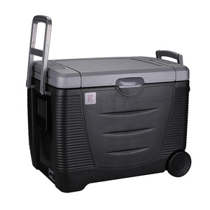 Refrigerador de 45l, 12V, refrigerador para coche, <span class=keywords><strong>nevera</strong></span> portátil, caja de viaje, refrigeradores eléctricos de <span class=keywords><strong>playa</strong></span> con <span class=keywords><strong>ruedas</strong></span> - Product Image 2