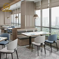 Mobilier commercial Chaises de restaurant en cuir Hôtel durable de luxe Restauration rapide Restaurant Table Chaise Combinaisons Café