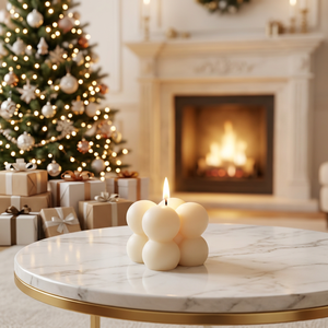 Petite bougie à bulles, ensemble de bougies rondes modernes, bougie blanche pour la décoration de Noël, utilisation en intérieur - Product Image 3