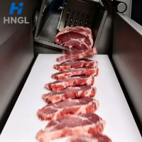 Machine industrielle de découpe automatique de viande congelée et d'os, trancheuse de steak, de côtelettes de porc et de côtes pour boucher