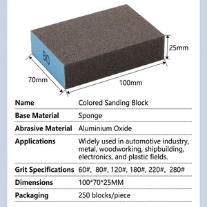 Bloque de Esponja Abrasiva Cuadrada de Óxido de Aluminio, Almohadilla Abrasiva Húmeda/Seca para Pulir Madera, Metal y Paneles de Yeso, 100x75x5mm - Product Image 3