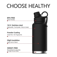 Gourde isotherme personnalisée grande capacité 40 oz avec paille, en acier inoxydable revêtu, pour le sport