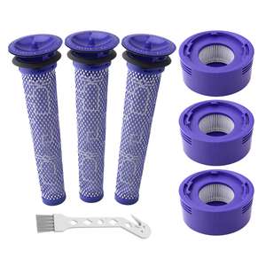 Kit para aspiradoras inalámbricas <span class=keywords><strong>Dyson</strong></span> V7, V8 Animal y V8 Absolute, 3 filtros post-filtro, 3 filtros pre-filtro, reemplaza la pieza original #   965661-01 & 967478-01 - Product Image 1