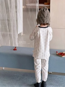 Pyjama enfant en coton, 95,5 % coton, 4,5 % élasthanne, doux, extensible, manches longues, ensemble de pyjama, OEM, RTS, disponible en gros - Product Image 4