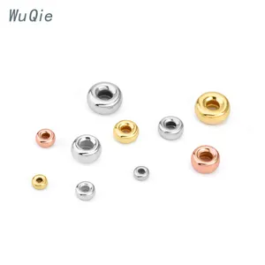 Wuqie Wholesale 3-7 MM Silver 925 Smooth Tyre Shape Silver Beads for Jewelry Findings