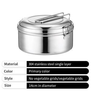Single Layer Round <b>Lunch</b> <b>Box</b> 304 Stainless Steel <b>Stackable</b> Food Storage Container - Product Image 4