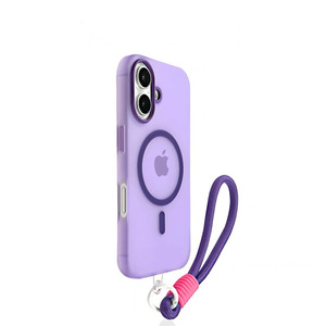 Sensation de peau étui de téléphone givré pour iphone 17 <span class=keywords><strong>Pro</strong></span> Max étui de téléphone portable gelée magnétique avec lanière dragonne étui Simple pour fille - Product Image 4