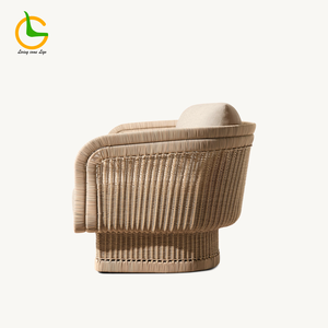 جودة عالية منسوجة يدوياً مقاومة للأشعة البنفسجية PE الروطان مقاومة للطقس تصميم حديث فندق أريكة إطار من الألومنيوم - Product Image 5