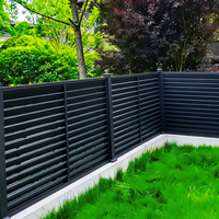 Barrière de Confidentialité Horizontale en Aluminium à Lames, Design Persienne Anti-Vent pour Sécurité de Jardin, Villa et Utilisation Extérieure