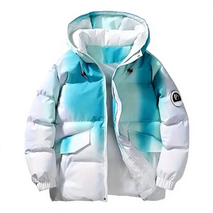 Breathable Winter Wear Stylish <b>Stitched</b> Windproof Puffer Winter <b>Coat</b> Full Zip Front Warm Lightweight Men's Puffer Jacket - Product Image 1