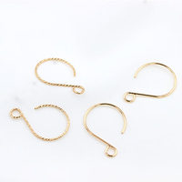 Crochets de boucles d'oreilles en fil de 14K Gold Filled, unis ou scintillants, en forme de point d'interrogation, pour femmes, accessoires de fabrication de bijoux DIY pour boucles d'oreilles permanentes