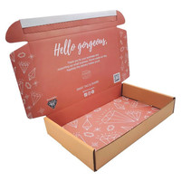 Boîte d'expédition en carton ondulé personnalisée à bas prix avec logo imprimé, écologique, réutilisable, en matériaux recyclés pour vêtements et chaussettes