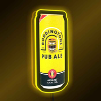 Boîte à lumière LED en aluminium, forme personnalisée, signalétique murale LED pour bar à bière, pour la publicité