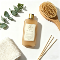 Bouteille plate en PET rose doré de luxe de 250 ml avec bouchon à disque pour shampoing, lotion, huile corporelle, emballage cosmétique esthétique minimaliste
