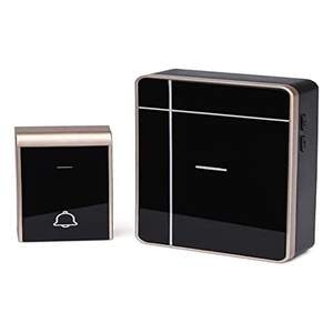 Timbre inalámbrico, conexión por batería, color negro y dorado, ideal para uso en hogares y oficinas para facilitar la... - Product Image 1