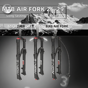 Fourche avant de <span class=keywords><strong>VTT</strong></span> de 26, 27,5 et 29 pouces avec suspension pneumatique, <span class=keywords><strong>couronne</strong></span> en aluminium et axe de 9 mm, type de direction droite, pièces de vélo de montagne - Product Image 2
